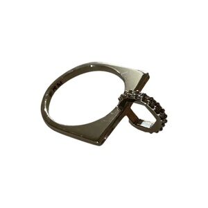 Rebecca Minkoff Geometric Silver Tone Ring with Pavé Detail